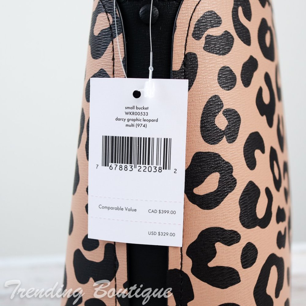 NWT Kate Spade Darcy Graphic Leopard Small Bucket - Picture 6 of 11